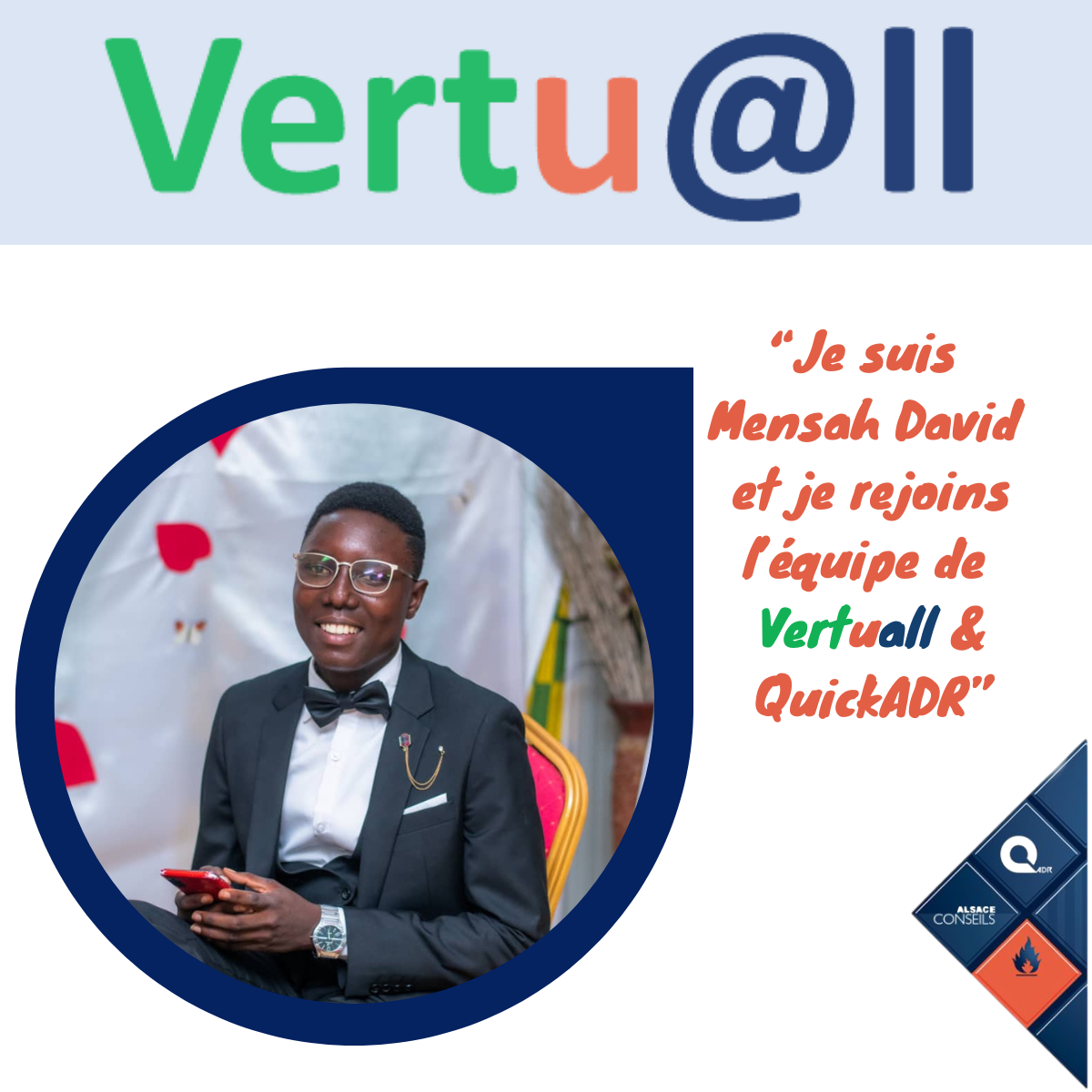 Mensah David rejoint l'équipe Vertuall & QuickADR